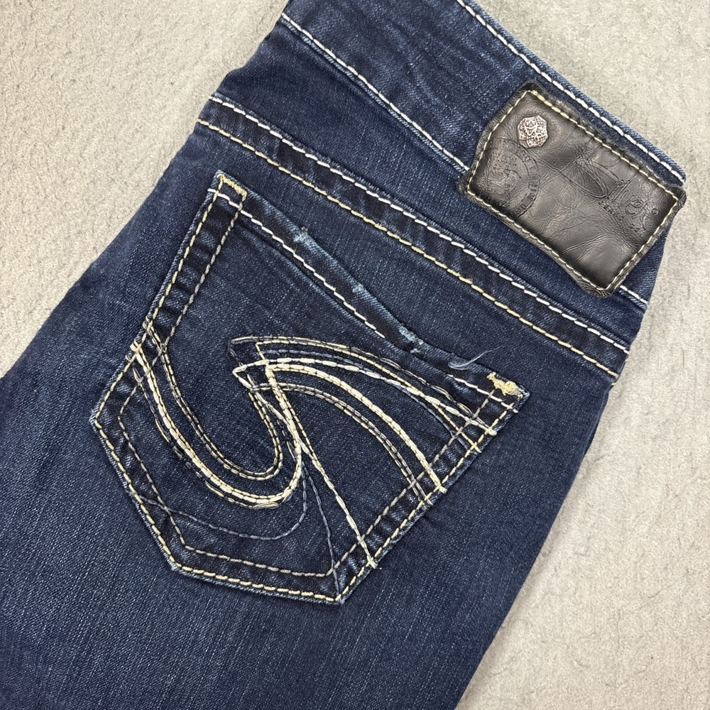 Silver Jeans Suki Women's 29x31 Dark Wash Mid Skinny Super Stretch Denim